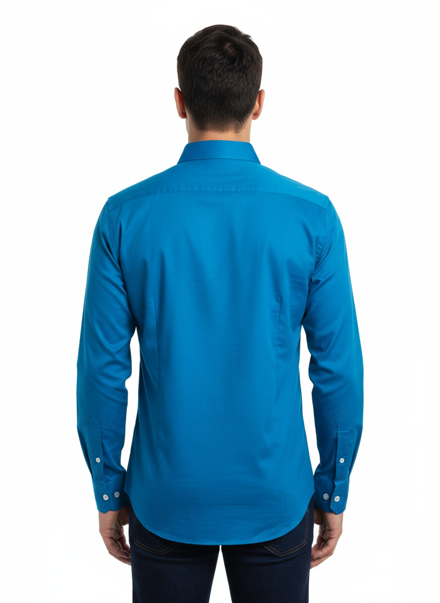 Blue Fine Cotton Shirt - C