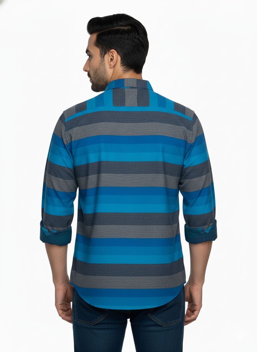 Blue Horizontal Stripes H218