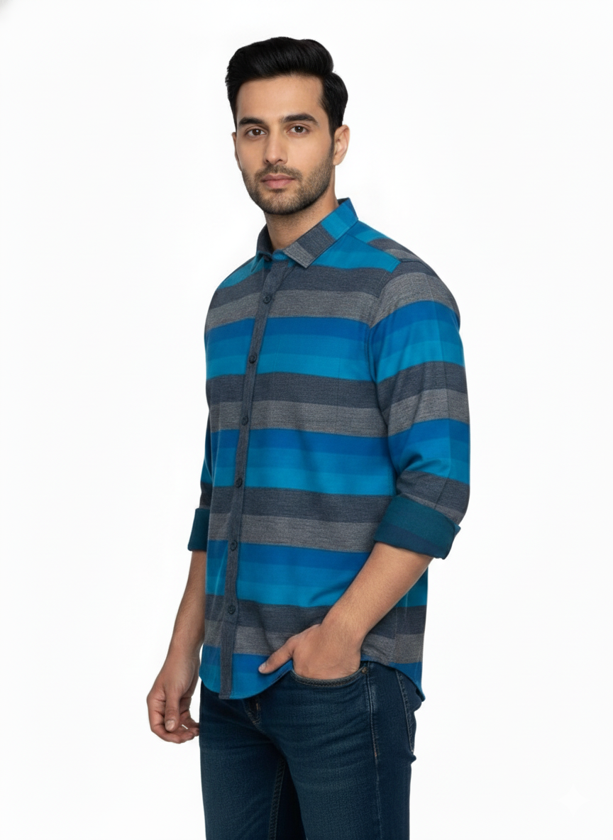 Blue Horizontal Stripes H218