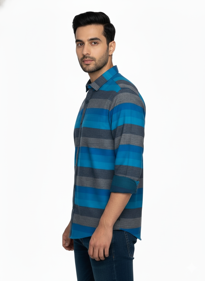 Blue Horizontal Stripes H218
