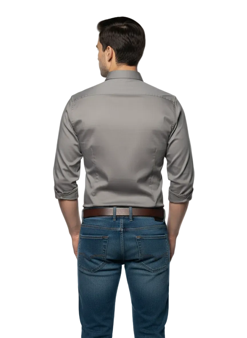 Grey Fine Cotton Shirt - F166