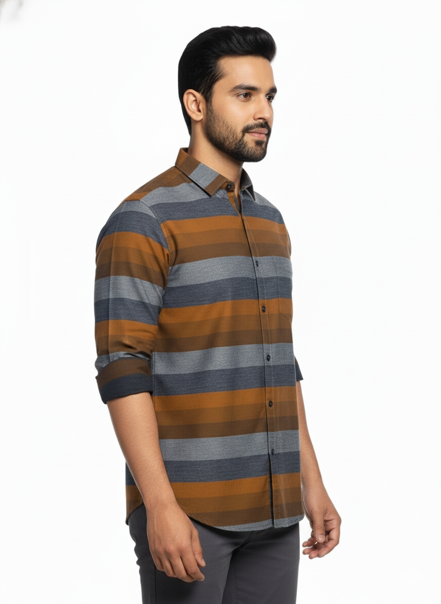 Khaki Horizontal Stripes H219