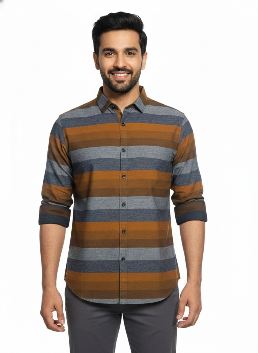 Khaki Horizontal Stripes H219