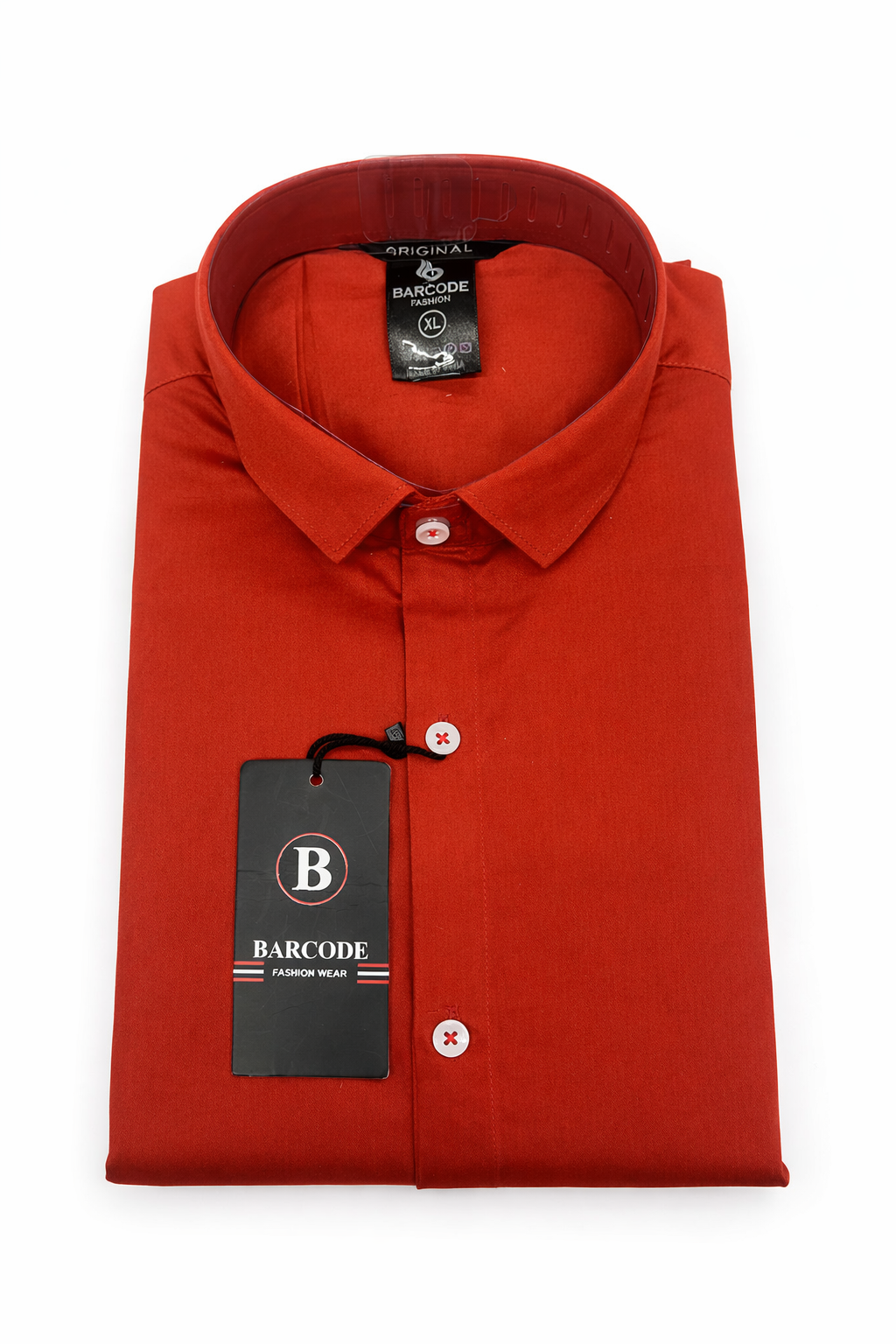 Tangerine Red Fine Cotton Shirt - F160