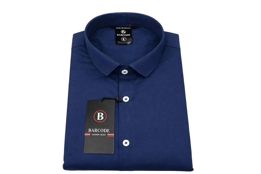 Ink Blue Fine Cotton Shirt - F171