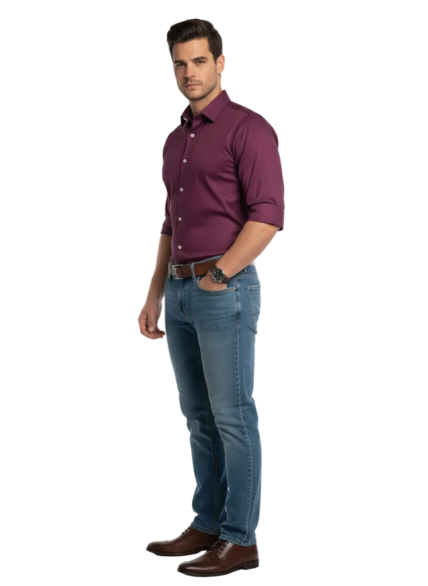 Purple Fine Cotton Shirt - C