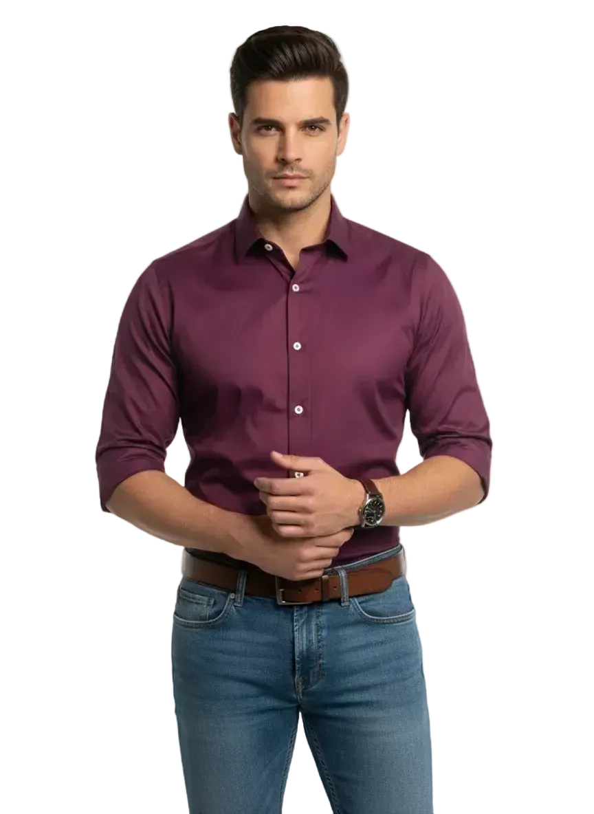 Purple Fine Cotton Shirt - C