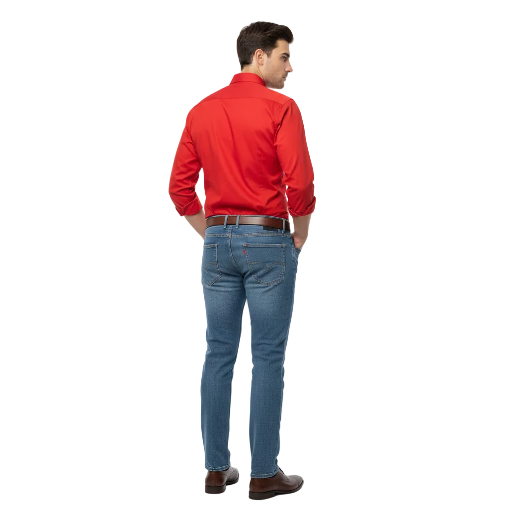 Red Fine Cotton Shirt - F164