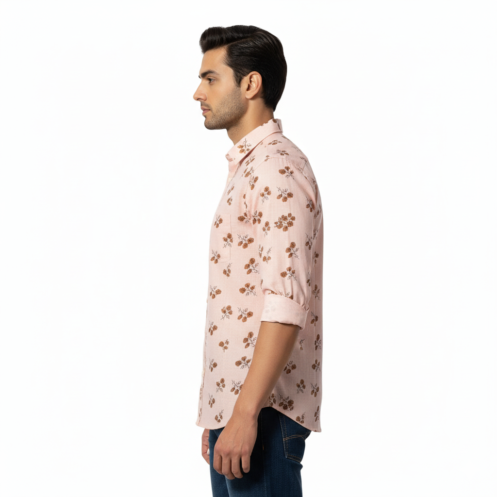 Light Pink Floral Printed Shirt