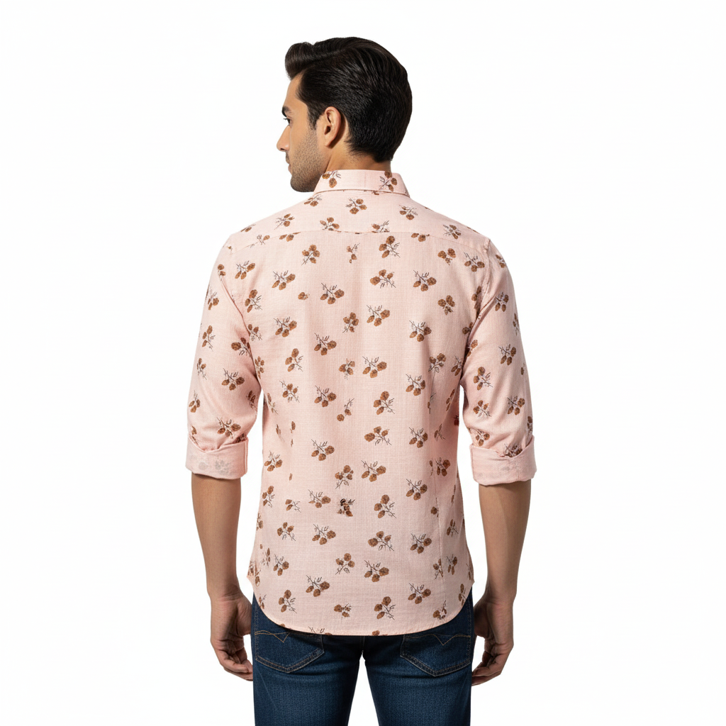 Light Pink Floral Printed Shirt