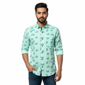 Mint Green Floral Printed Shirt P115