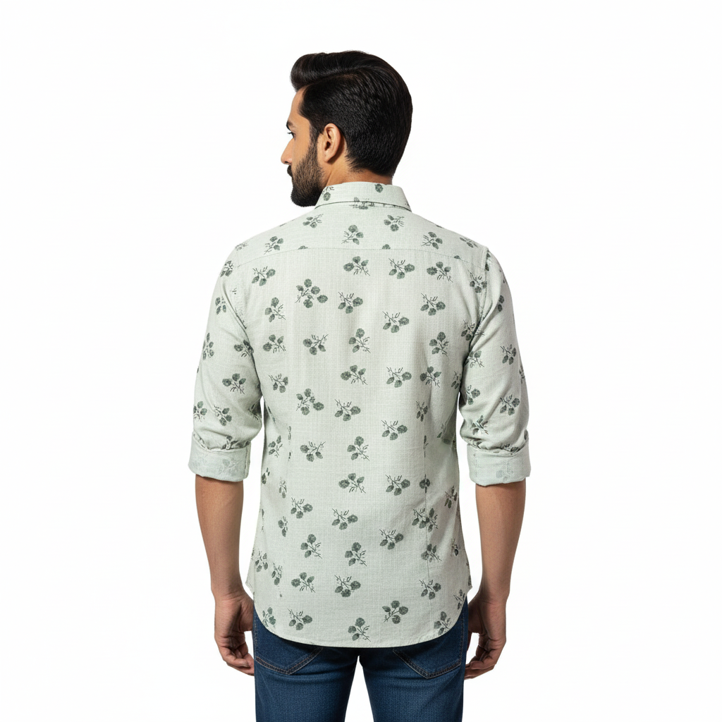 Grey Floral Printed Shirt