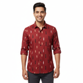 Red Abstract Printed Cotton Shirt P134
