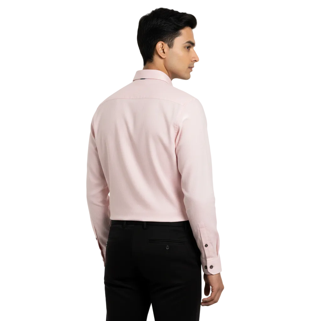Men’s Light Pink Linen Cotton Shirt - L231