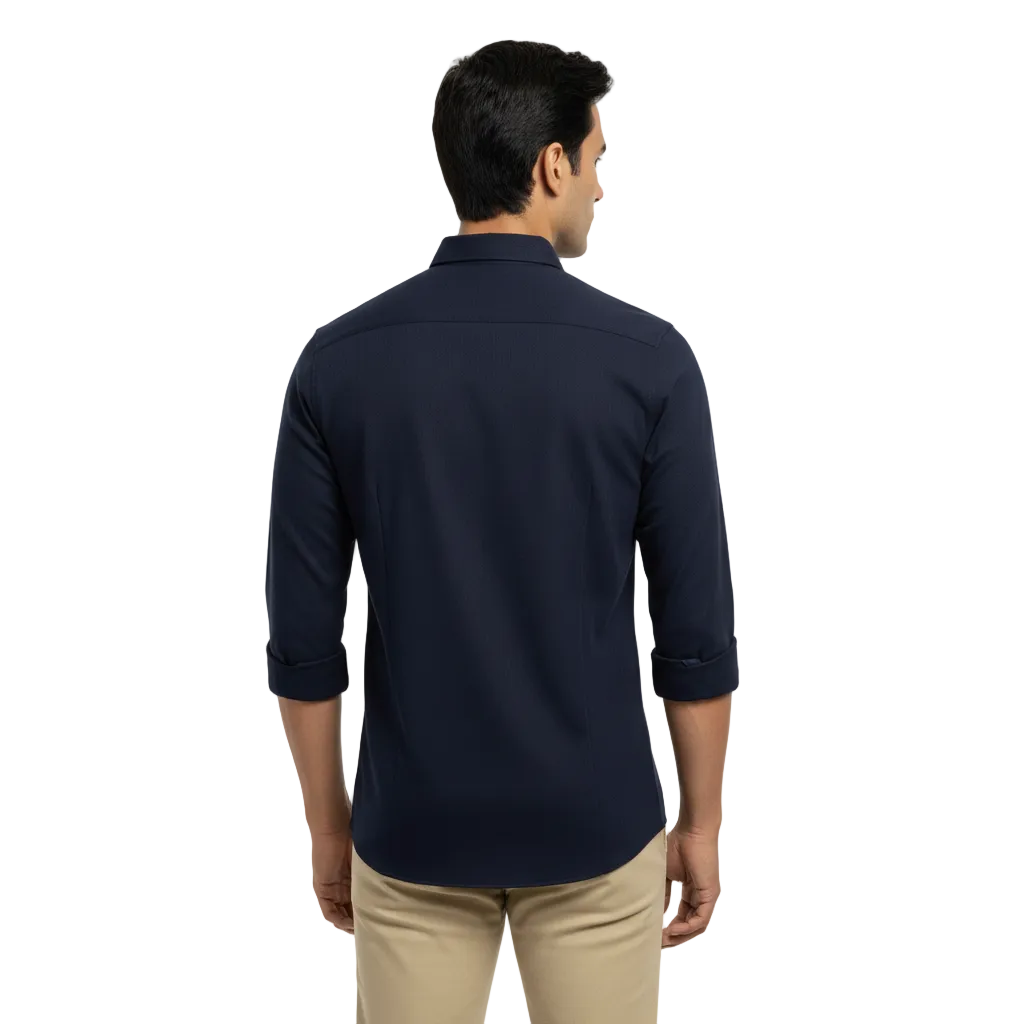 Navy Blue Linen Shirt - L241