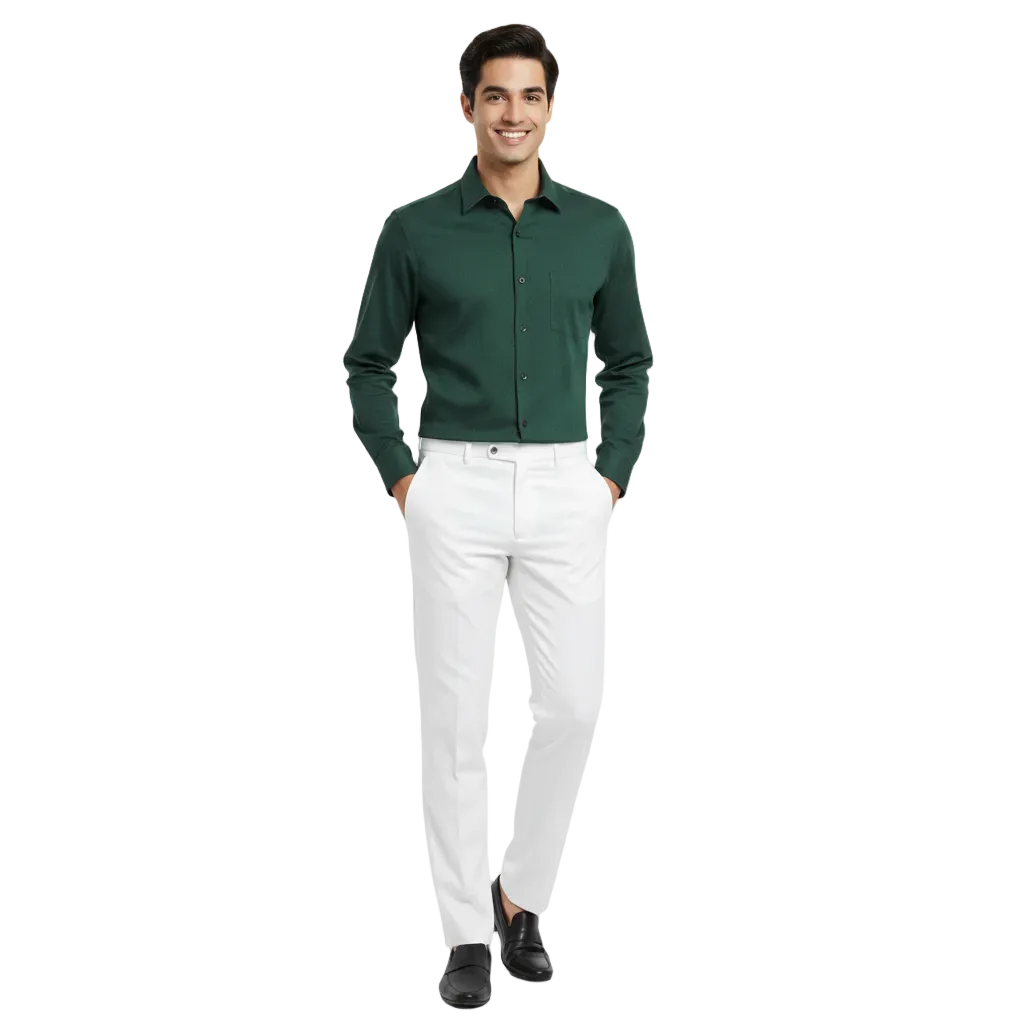 Dark Green Linen Shirt - L239