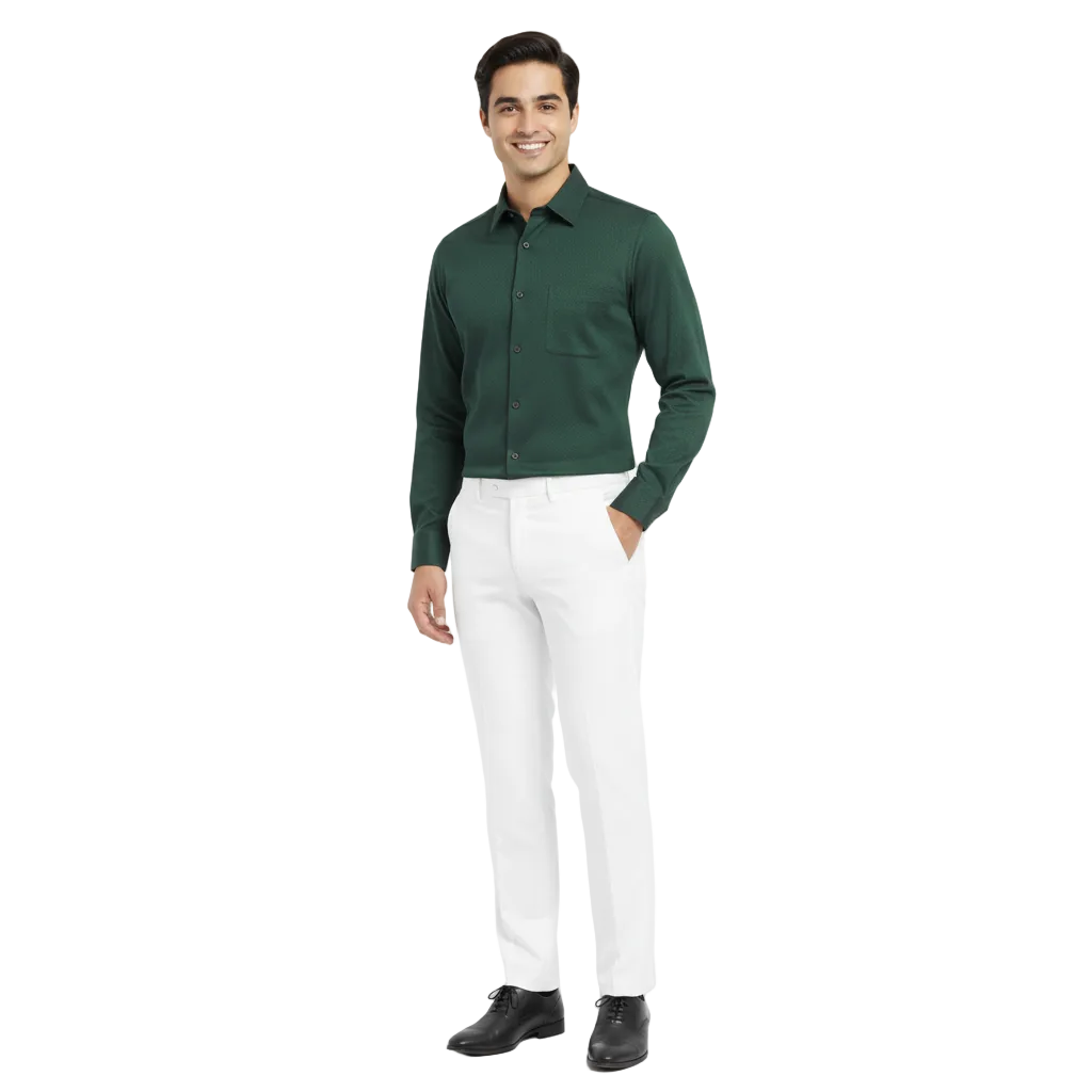 Dark Green Linen Shirt - L239