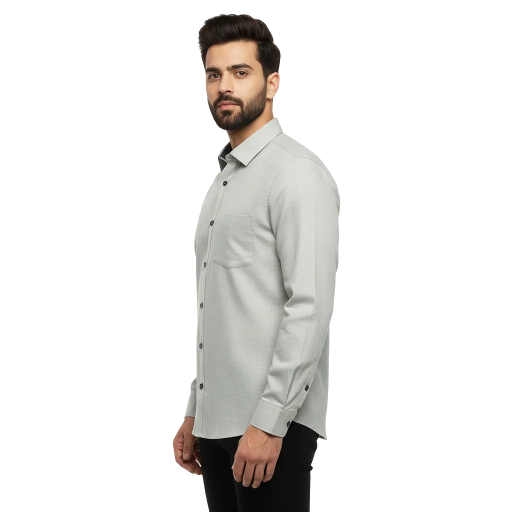 Grey Linen Shirt - L236