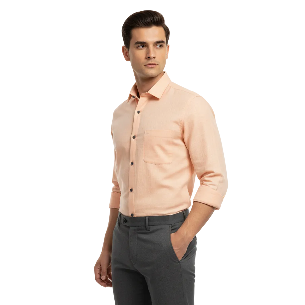 Light Orange Linen Shirt - L234