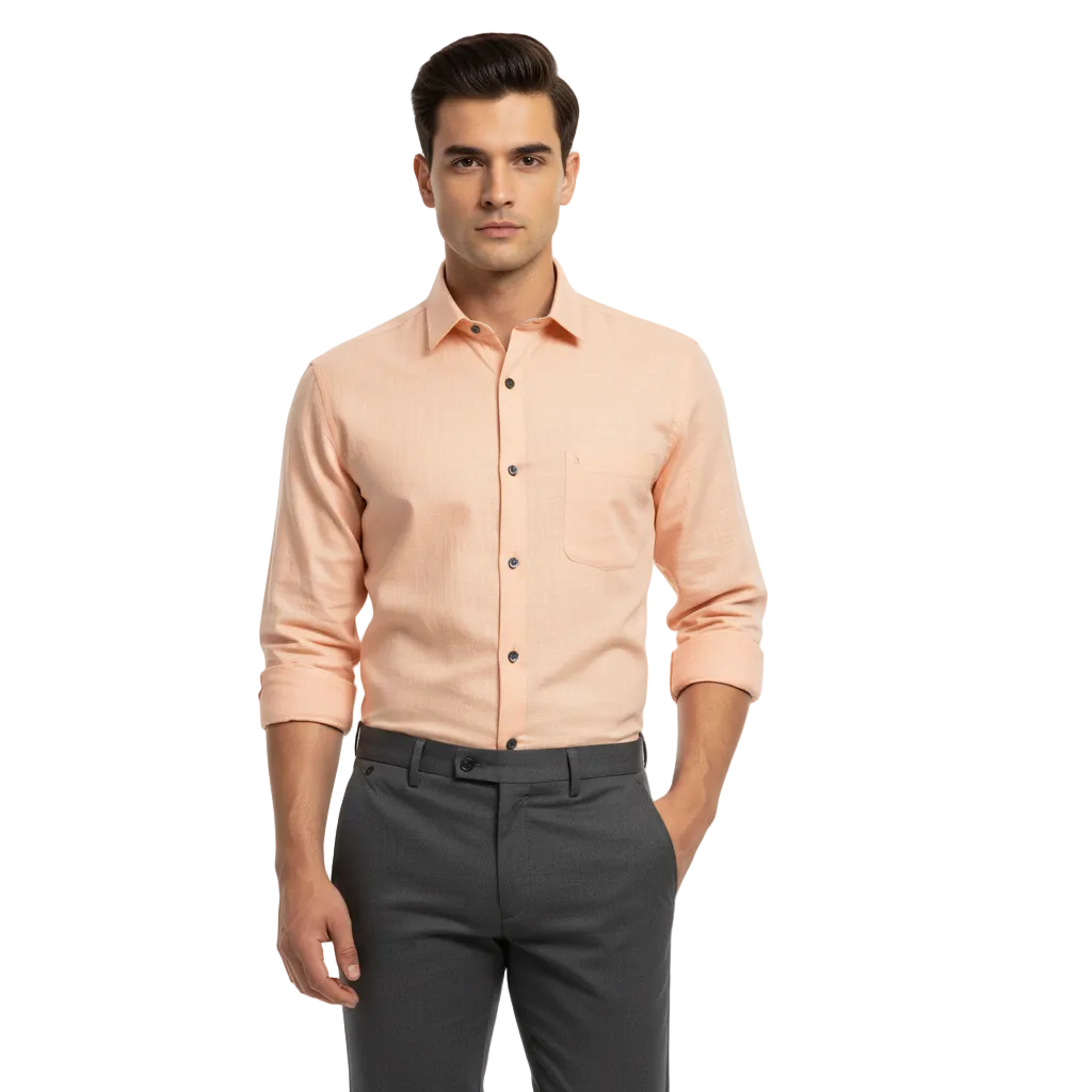 Light Orange Linen Shirt - L234