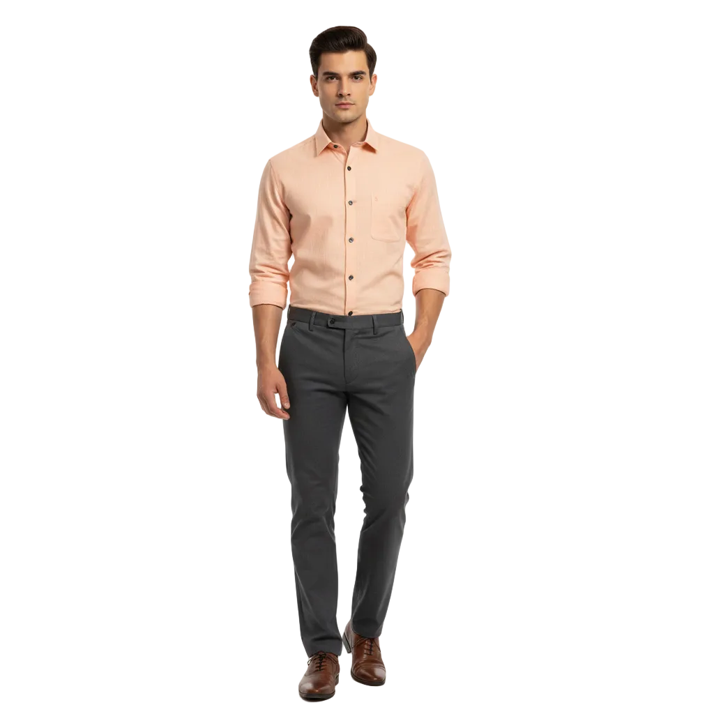 Light Orange Linen Shirt - L234