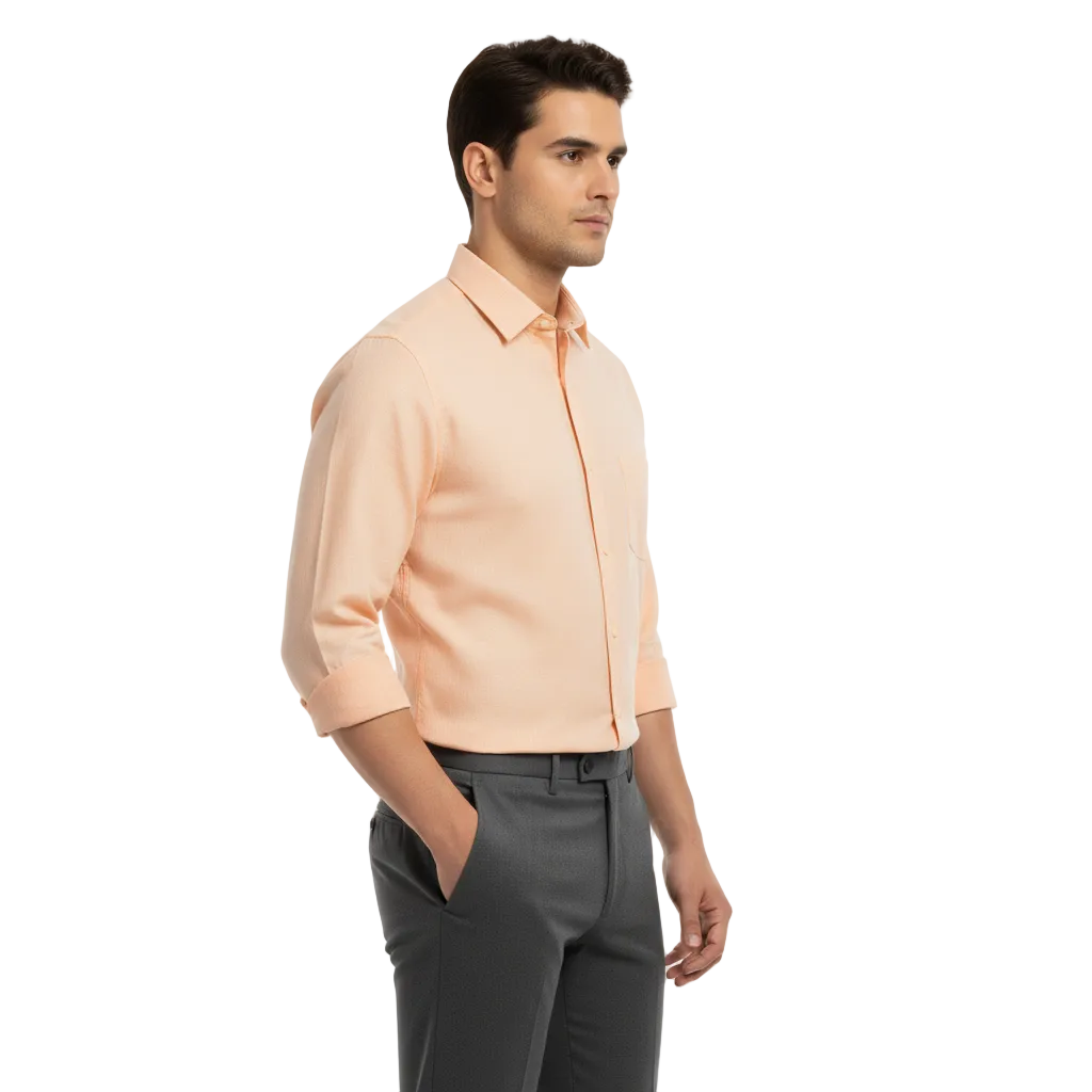 Light Orange Linen Shirt - L234