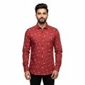 Red Printed Cotton Shirt P151