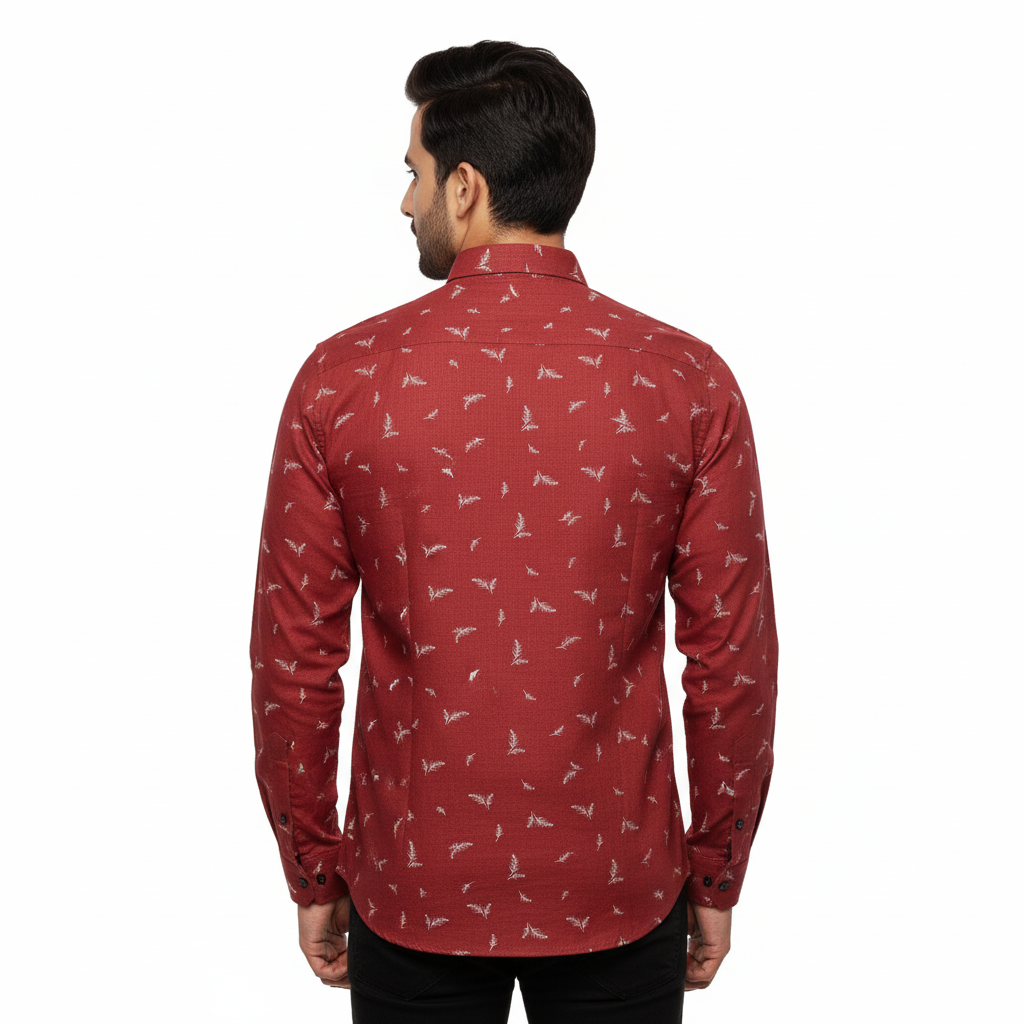 Red Printed Cotton Shirt