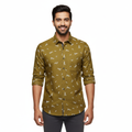 Mustard Printed Cotton Shirt P144